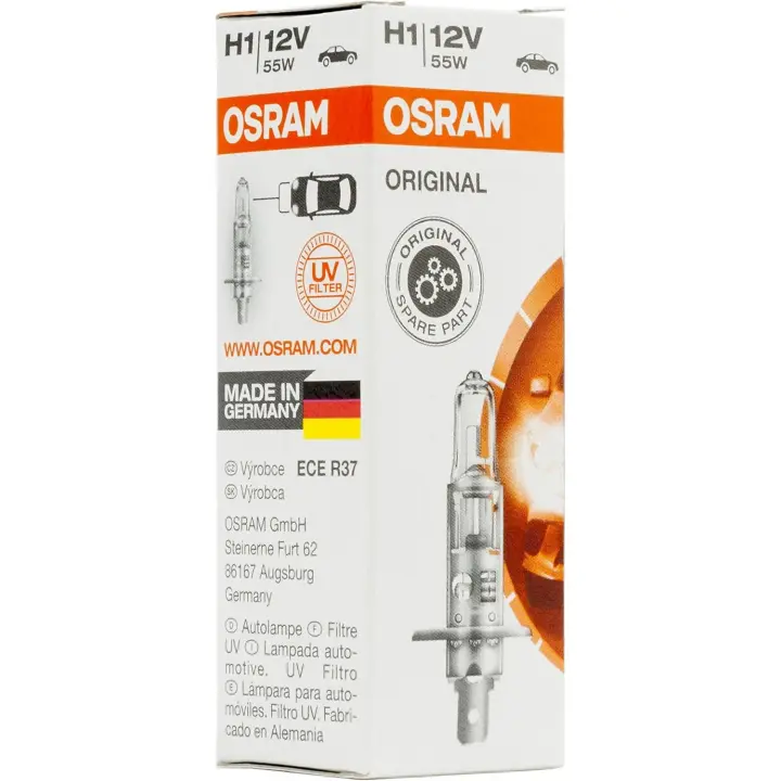 OSRAM 64150 Lámpara Halogen P14,5s 12V 55W H1, Halogenweiß [Clase de eficiencia energética A]  x2 - 1