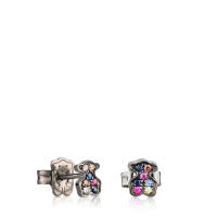 Pendientes de Oso de Plata de Ley 925, incrustaciones de Piedras preciosas Naturales, Diseño personalizado de - details 11