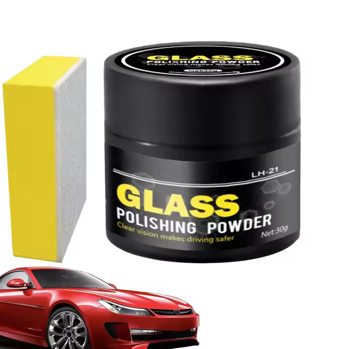 Eliminador de rayones de vidrio para autos, kit de reparación de rayones para autos, kit de restauración y reparación de vidrios, elimina rayones de vidrios, pulimento multiusos para parabrisas de hogar. - 1
