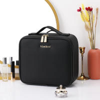Estuche De Maquillaje Portátil Con Espejo Y Divisores Ajustables En 3 Colores Organizador Impermeable Para Cosméticos Regalo - details 10
