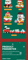 Regalos De Navidad Bloques De Construcción Micro Síntomas De Santa Claus Y Reňdeiros Juguete De Artesanía Para Niños Decoración De Mesa - details 8