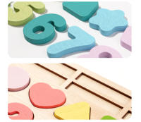 Juego De Pesca De Formas Montessori En Madera Bloques De Construcción Para Niños Educativo Jigsaw De Conteo Y Matemáticas - details 10