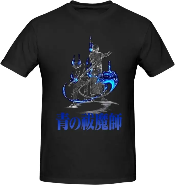 Camisa de exorcista azul para hombre, camiseta de manga corta con cuello redondo personalizada, Tops casuales geniales, brezo profundo - 1