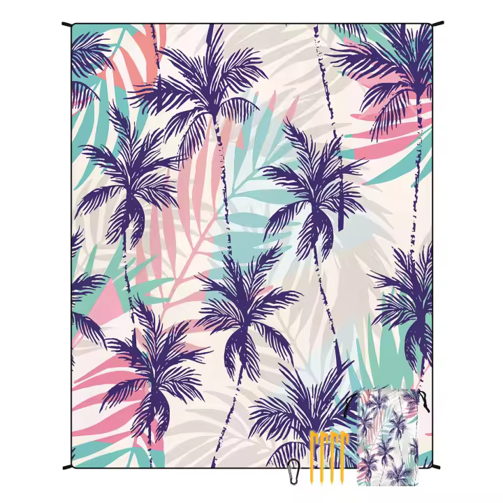 Estera de playa bohemia, estera impermeable y a prueba de humedad de secado rápido, estera para pícnic al aire libre, manta para acampar 180*220cm - 1
