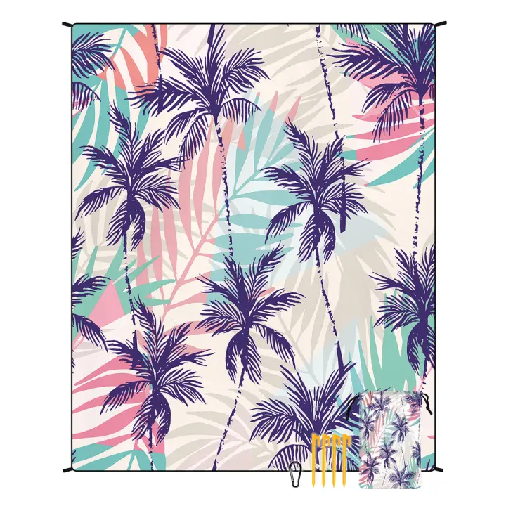 Estera de playa bohemia, estera impermeable y a prueba de humedad de secado rápido, estera para pícnic al aire libre, manta para acampar 180*220cm - 1