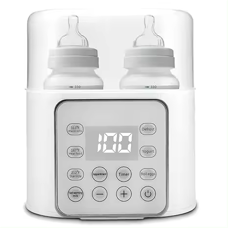 Calentador de biberones 9 en 1, calentador de leche materna multifunción, calentador rápido de alimentos para bebés y calentador de descongelación con temporizador para gemelos, pantalla LCD, ajuste - 1