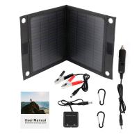 Cargador De Panel Solar Plegable Portátil 12V 50W Para Teléfono Móvil Con Puerto USB Y Batería Monocrystalina Silicona Flexible - details 0