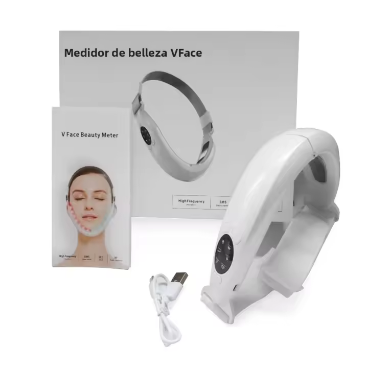 Cinturón Levantador De V Forma Para Rostro Con Masajeador Levantador De Piel Vibration 5 Modos Control Remoto Dispositivo De Cuidado De Piel - 1