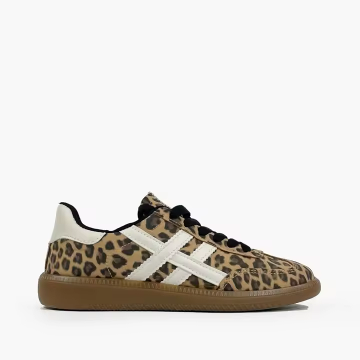 Deportivas leopardo Mujer - Lineas blancas - Zapatillas animal print - Deportivas de mujer para vestir estilo retro y actual - 1