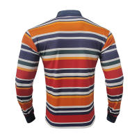 Camiseta de manga larga Henry holgada informal con cuello redondo y rayas coloridas para hombre, estilo americano, otoño e invierno, nueva - details 8