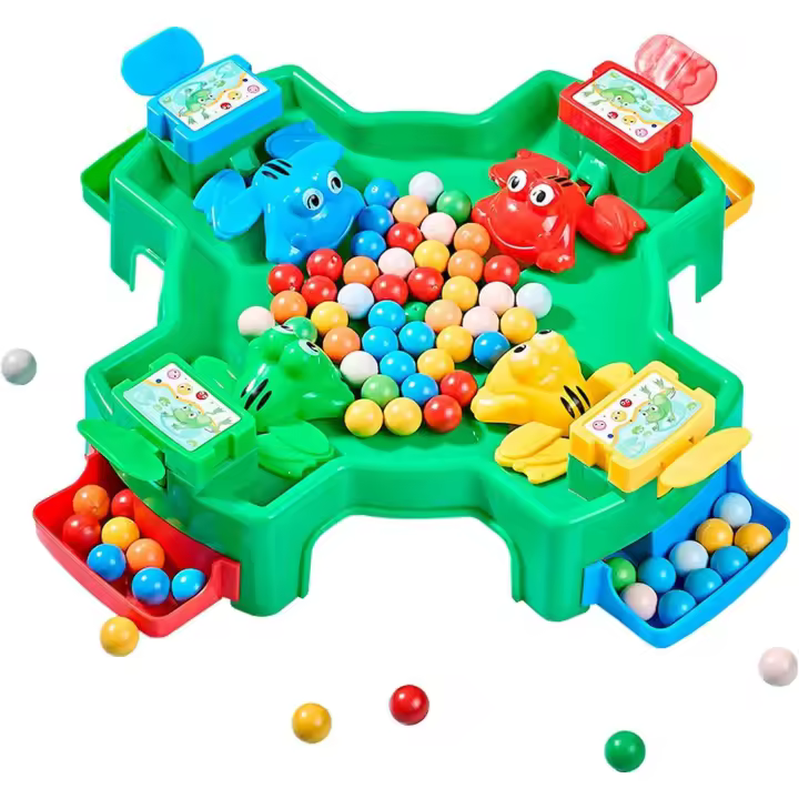 Juego de mesa "Rana devoradora de frijoles" de colores: acción de presionar para comer para niños mayores de 4 años, entretenimiento familiar navideño - 1