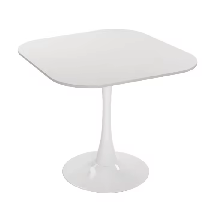 Versa Cloe Mesa de comedor para Cocina, Terraza, Jardín o Comedor, , Medidas (Al x L x An) 73 x 80 x 80 cm, Madera, PVC y Metal, Color Blanco - 1