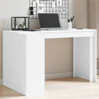 vidaXL Escritorio de oficina madera ingeniería 123,5x73,5x75 cm en color Blanco/Roble Sonoma/Roble ahumado | estructura resistente ideal para salón dormitorio o estudio - details 0