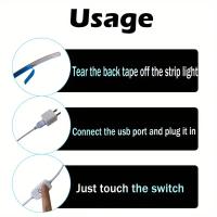 Luces De Tira USB Sensibles Al Toque DC5V Luz Blanca Flexible Para Decoración Corte DIY Iluminación De Espejo Fondo De TV - details 2