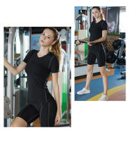 Top De Yoga Para Mujer 2023 Camiseta Deportiva De Secado Rápido Para Gimnasio Running Fitness Poliéster Spandex Manga Corta Transpirable Talla Verdadera - details 4
