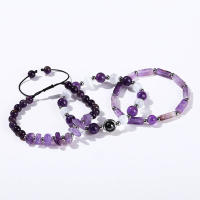 3 PCS Pulsera Vintage Con Cuentas Suaves De Colores Azul/Morado Para Mujer Estilo Geométrico Moda Casual - details 4