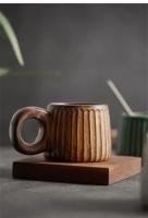 Taza De Café De Cerámica Artesanal Retro Nórdico 250ml Taza De Agua Y Té Con Flor Pull Latte Para Desayuno Ecológica - details 2