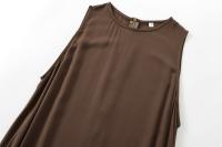Vestido Midi De Mujer Otoño Invierno 2024 Sin Mangas Cuello Redondo Suéter Casual A-Line Largo Hasta La Rodilla Polyester - details 3