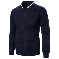 Chaqueta De Manga Larga Para Hombre Con Cuello Erguido Y Cremallera Estilo Casual Chaqueta De Patoche Con Patrón Cuadriculado - details 14