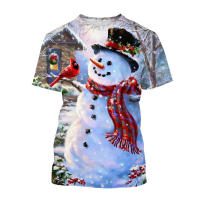 Camiseta De Verano Con Estampado Creativo De Hombre De Navidad 3D Muñeco De Nieve Diseño Lindo Y Caliente Para Uso Diario - details 7