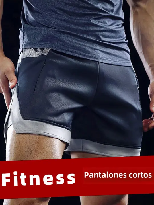Shorts Deportivos Para Hombre Secado Rápido Running Con Bolsillos Accesorios De Gimnasio Y Fitness Material Ligero - 1