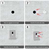 Clips De Espejo De Acero Inoxidable Soporte Para Pared Gancho Montaje En Pared Soporte De Espejo Sin Marco Para Decoración De Pared - details 7