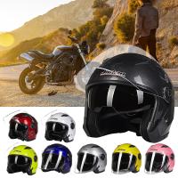 Motorcycle Helmet Ultralight Adjustable Sun-resistant Rainproof Anti-fog Dual Lens Open Face Men Women Scooter 3/4 Half Helmet for Four Seasons - details 2