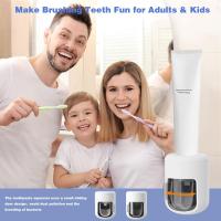 Dispensador automático de pasta de Dientes de 2 piezas, soporte para pasta de dientes para niños, montado en la comparación, con tapa, impermeable y prueba de Polvo, desmontable para baño y adultos. - details 0