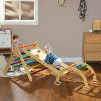 AIYAPLAY Triángulo de Escalada de Madera 5 en 1 Escalada para Niños de 18-48 Meses con Rampa Escalador de Arco para Deslizarse o Escalar 178x64,5x63 cm Multicolor - details 1