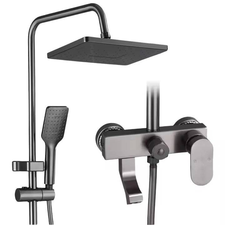 Ducha Termostática Acero Inoxidable - Cabezal Autolimpiante Alta Presión, Aluminio+ABS para Baño Hogar - 1