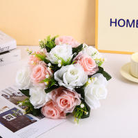 Bola De Flores Artificiales Barata Base De Malla Verde De Plástico Para Decoración De Mesa De Boda Fiesta Centro De Mesa De Tela Seda - details 7