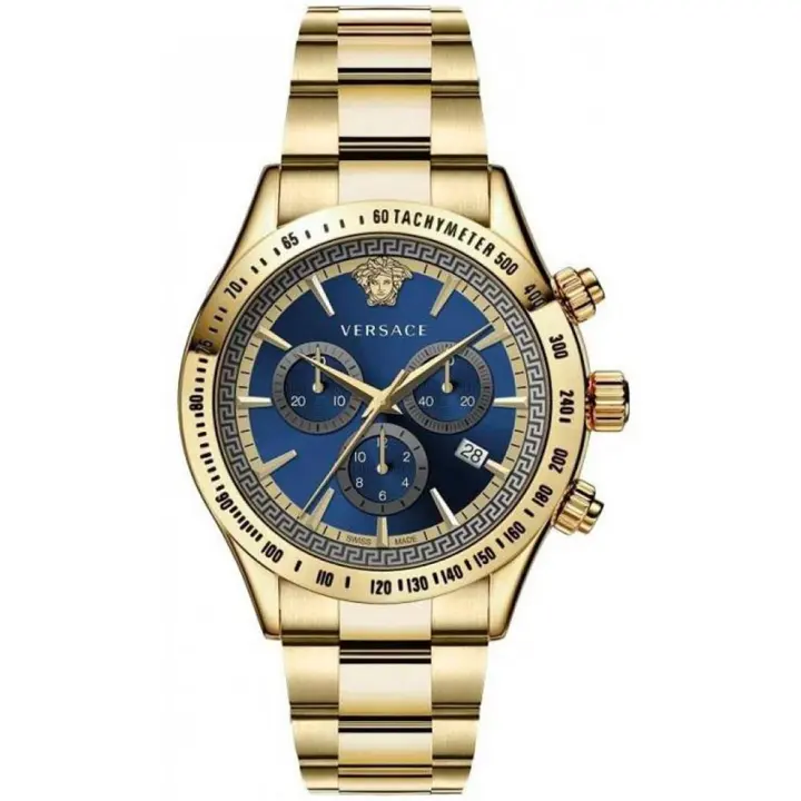 Reloj de pulsera Versace - VEV700619 correa color: Gris plata Oro amarillo Dial Azul Hombre - 1