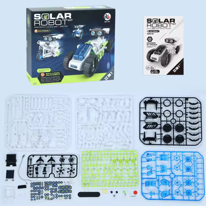 Kit De Construcción Solar Para Niños 12 En 1 STEM Educativo Experimento Con Panel Solar Kit De Energía Solar DIY Regalo Educativo Para Niños De 3 a 12 Años - 1