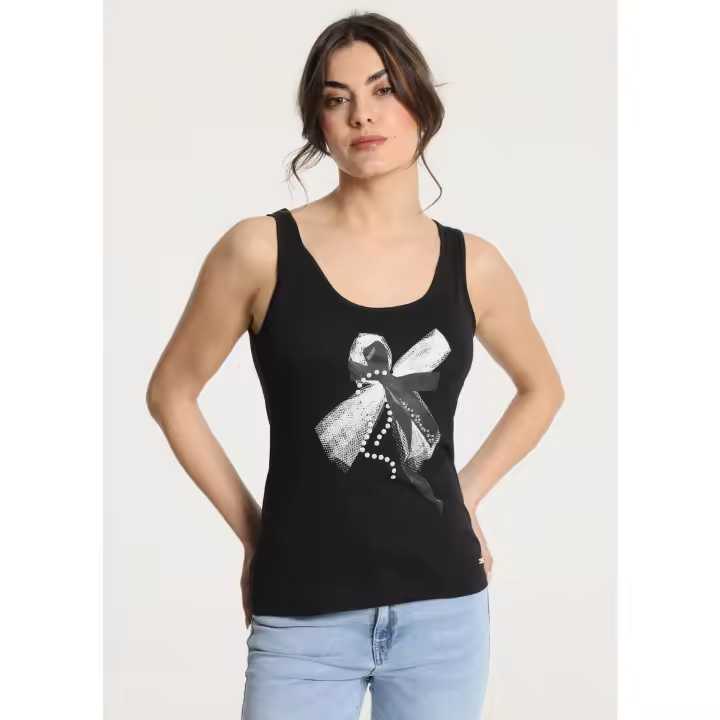 Victorio & Lucchino - Camiseta sin mangas con lazo en el pecho - 1