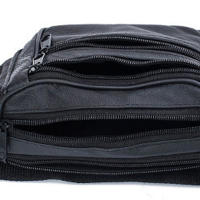 Bolsa De Cintura Para Hombre De Cuero Genuino Bolsa De Móvil Con Cadena Estilo Fashion Bolsa De Cintura Para Deporte Y Aventura - details 12