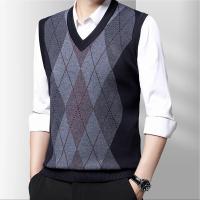Chaleco Sin Mangas Para Hombre Estilo Casual Grueso Para Otoño E Invierno Suéter Caliente Negocios Inteligentes Tejido De Lana - details 5