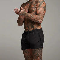 Shorts De Baño Para Hombre Moda Verano Ropa De Playa Boxer Corto Suertudos Cierre Con Cordón Material Poliéster Estilo Casual - details 1