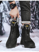 Botas De Invierno Impermeables Para Hombre Con Peluche Caliente Antideslizantes Altas Botas De Camuflaje Para Exteriores Y Senderismo - details 13