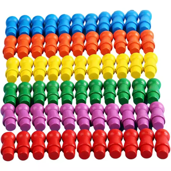 66 piezas de damas, peones multicolores, piezas de damas chinas de madera para marcadores de mesa, juegos de mesa, artes y manualidades - 1