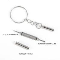 Kit De Reparación De Gafas Con Destornillador De Acero Inoxidable Y Llavero Herramientas Precision Portátiles Para Relojes - details 4