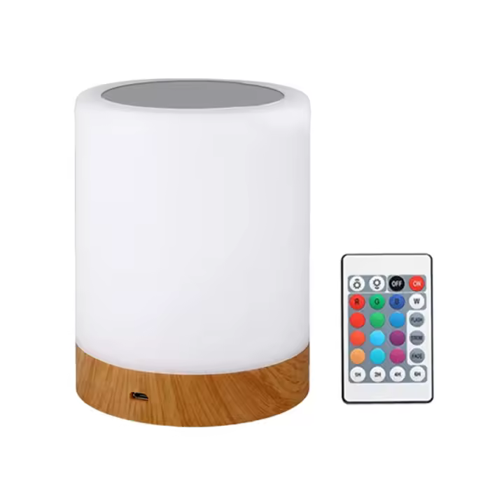 Lámpara De Mesa LED Recargable USB Luz Nocturna RGB 13 Colores Con Control Remoto Y Botón Táctil Para Decoración De Habitación Y Escritorio - 1