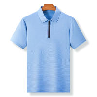 Polera De Polo Para Hombre Con Cierre De Cremallera Y Mangas Cortas En 8 Colores Sólidos Cómoda Y Transpirable Para Verano - details 14