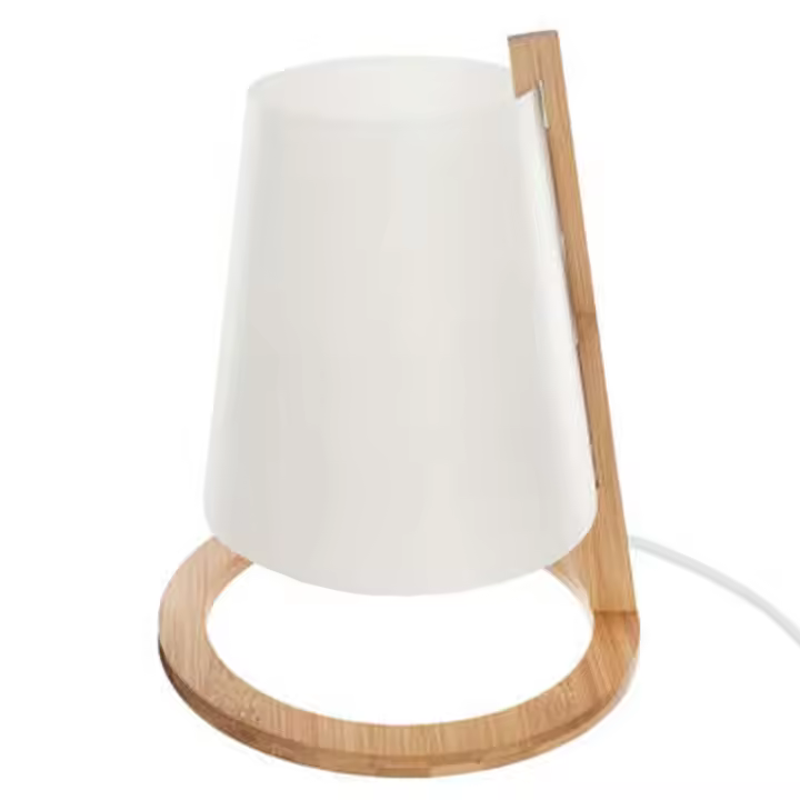 Atmosphera Lámpara de Bambú con Pantalla de Plástico H26 para Casquillo E14 Máximo 40W - 1