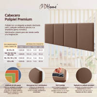 DHOME Cabecero Tapizado Polipiel Premium Premium Antimanchas Diseño Modular Vertical Autoadhesivo Cabezal Cama Altura 80cm - details 2