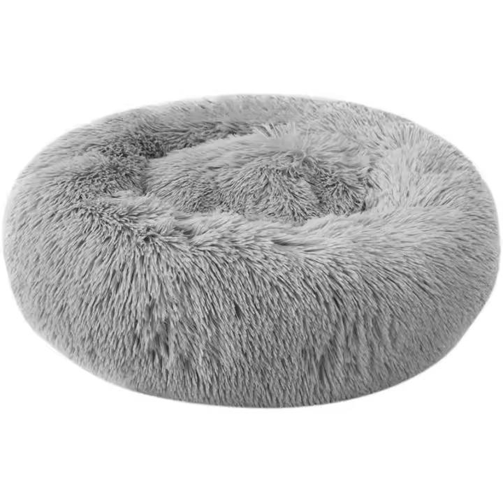Cesta para perro y gato, cojín de invierno redondo de felpa, grande, para cachorro, gatito, 40 cm - 1