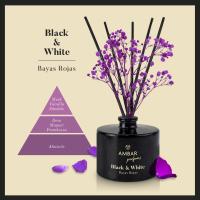 Ambientadores 360 - Mikado Difusor con Varillas 40 ml Ambar Perfums – Flor Decorativa – Diseño Black & White – 0% Alcohol +45 Días de Fragancia para Hogar y Oficina - details 0