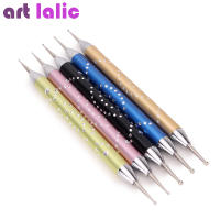 5Pcs Herramienta De Dibujo De Uñas Con Plumas De Strass Dual-terminado En Acero Inoxidable Selector De Piedras Preciosas Para Diseño De Uñas - details 1