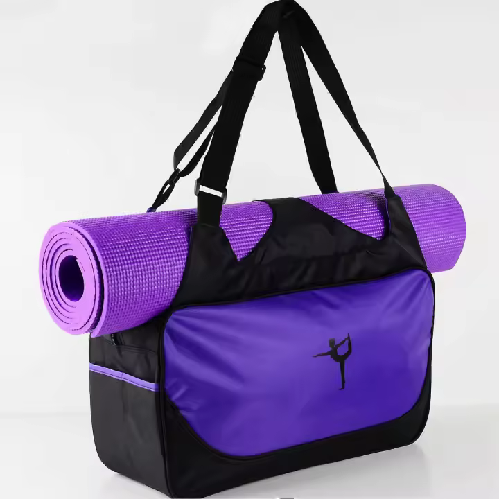 Bolsa de Yoga de Material de poliéster con diseño de viscosidad, Gran capacidad, 48x24x16 cm/18,9x9,4x6,3 pulgadas, morado - 1