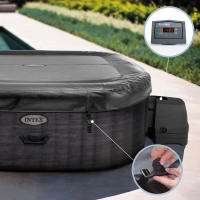 Spa hinchable exterior e interior INTEX para 4 personas, Medidas 175x175cm, material PVC Lam,  capacidad 795 litros, temperatura del agua 10º- 40º, bañera portátil inflable, con accesorios incluidos - details 2