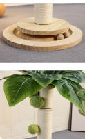 Palo De Afilado Para Gatos Con Bolas Colgantes Y Cordón De Sisal Natural Árbol De Agarre Interactivo Para Gatos Jóvenes Material De Madera - details 6